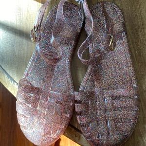Old navy sparkle jelly sandals size 5